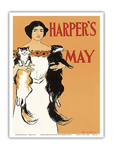 Harpers Magazine May - Vintage Magazine Cover by Edward Penfield c.1897 - Master Art Print 9in x 12in