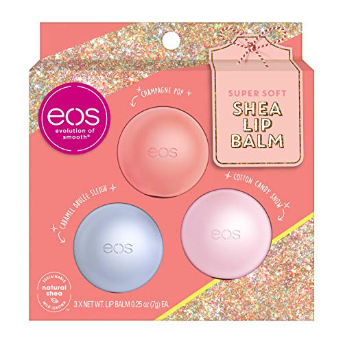eos Super Soft Shea Lip Balms - Holiday Gift Set Variety Pack 24 Hour Hydration Lip Care to Moisturize Dry Lips Gluten Free 0.14 oz 3 Pack eos Super Soft Shea Lip Balms - Holiday Gift Set Variety Pack 24 Hour Hydration Lip Care to Moisturize Dry Lips Gluten Free 0.14 oz 3 Pack