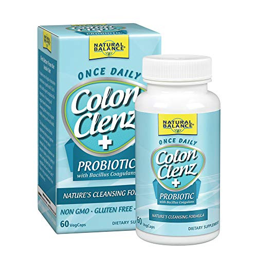 Natural Balance Colon Clenz Plus Probiotic  Cleansing  and  Regularity Formula w Bacillus Coagulans  and  FOS  60ct 60 Serv.