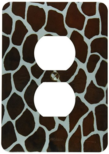 3dRose LLC lsp_60631_6 Faux Brown N Turquoise Giraffe 2 Plug Outlet Cover