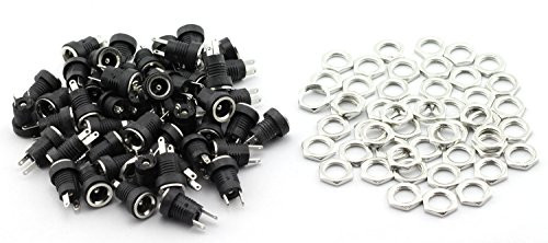 E-outstanding 50pcs DC Power Supply Jack Socket Connector with Hex Washer 2 Pins DC Plug Female Panel Mount Adapter 5.5x2.1mm E-outstanding 50pcs DC Power Supply Jack Socket Connector with Hex Washer 2 Pins DC Plug Female Panel Mount Adapter 5.5x2.1mm