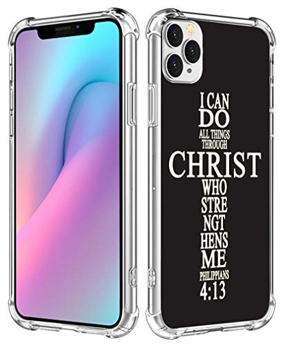 Case for iPhone 12 Pro Max - CCLOT Cover Compatible for iPhone 12 Pro Max I Can Do All Things Through Christ Who Strengthens Me Philippians Christian Jesus Bible TPU Protective Heavy Duty Bumper