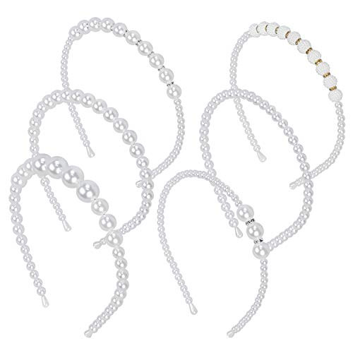 Hysagtek Pearls Headbands - 6 Pcs White Faux Pearl Rhinestones Hairbands Bridal Hair Hoop Wedding Hair Accessories Ornaments for Women Girls Hysagtek Pearls Headbands - 6 Pcs White Faux Pearl Rhinestones Hairbands Bridal Hair Hoop Wedding Hair Accessories Ornaments for Women Girls