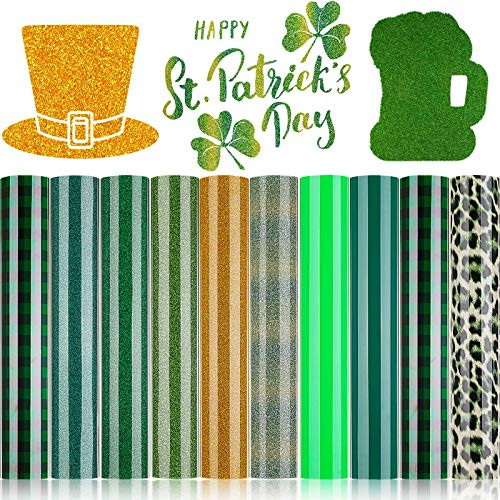 10 Sheets Green Heat Transfer Vinyl Glitter Heat Transfer Vinyl HTV Buffalo Plaid Leopard Iron on Vinyl for Clothes Bag Hat St. Patricks Day Supplies 12 x 10 Inch 10 Sheets Green Heat Transfer Vinyl Glitter Heat Transfer Vinyl HTV Buffalo Plaid Leopard Iron on Vinyl for Clothes Bag Hat St. Patricks Day Supplies 12 x 10 Inch