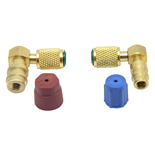 R12 to R134A AC Retrofit Fitting Adapter Kit R12 to R134a Conversion Kit Quick Coupler Valve AC Fitting R12 R22 to R134A HighLow Fitting Port Retrofit 14In SAE Conversion Adapter Pack of 2