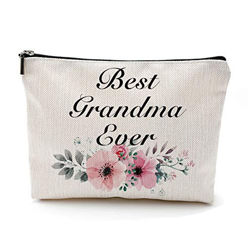 Cosmetics Bag Best Grandma Ever Cotton Canvas Makeup Bag Multifunction Pouch Travel Bag Gifts Cosmetic Bag for Women Sister
