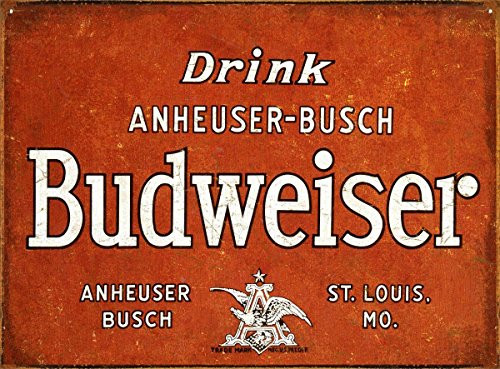 Budweiser - Drink Tin Sign 16 x 13in Budweiser - Drink Tin Sign 16 x 13in