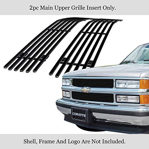 APS Compatible with 1994-1999 Chevy Blazer C K Pickup Suburban Tahoe Black Billet Grille Grill Insert N19-H53756C