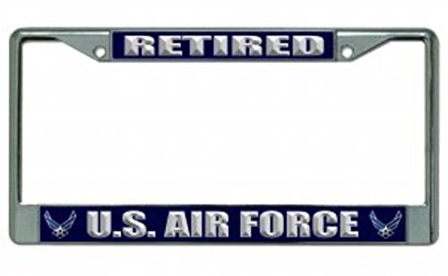 U.S. Air Force Retired Chrome License Plate Frame U.S. Air Force Retired Chrome License Plate Frame
