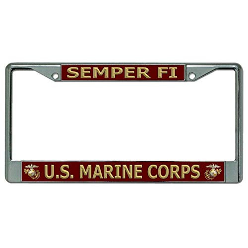 U.S. Marine Corps Semper Fi Chrome License Plate Frame