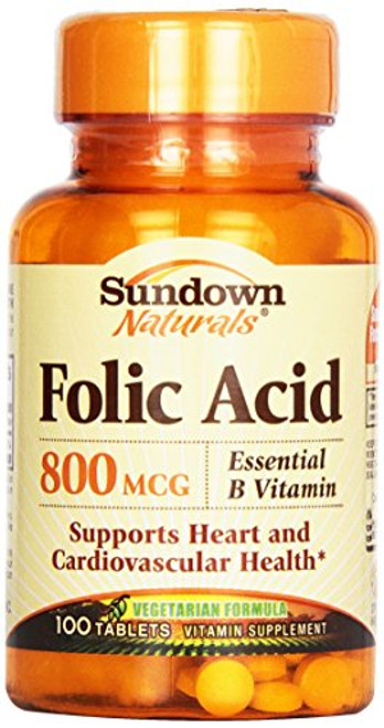 Sundown Folic Acid 800 Mcg Tablets 100 ct