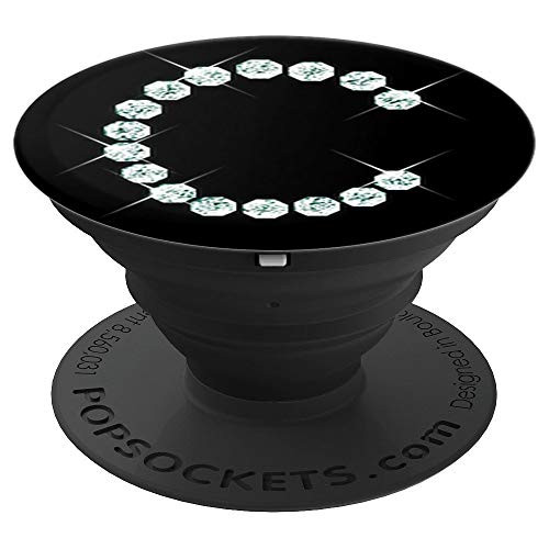 C Monogram Pop Socket - C Letter Pop Socket - Black Diamond PopSockets Grip and Stand for Phones and Tablets