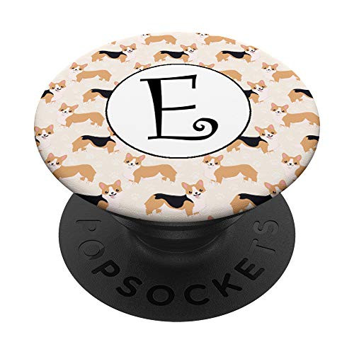 Corgi Pop Socket - Dog Popsocket - Monogram - Letter E PopSockets Grip and Stand for Phones and Tablets