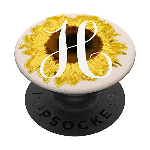 Sunflower Pop Socket H - Phone Case Stand Grip - H Popsocket PopSockets PopGrip Swappable Grip for Phones  and  Tablets