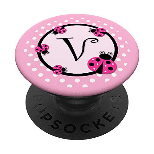 Ladybug Pop Socket - Lady Bug Popsocket - Letter V PopSockets PopGrip Swappable Grip for Phones  and  Tablets