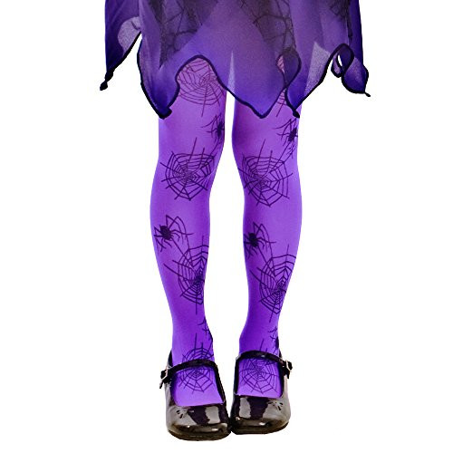 Purple Spiderweb Tights  Kids Halloween Spider Costume  and  Dress Up Stockings Large