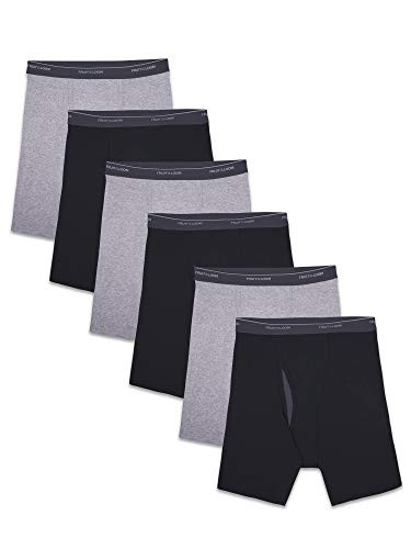 Fruit of the Loom Mens Coolzone Boxer Briefs Assorted Colors 6 Pack - BlackGray 3X-Large