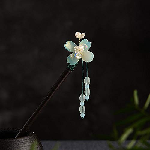 CHDHALTD Chinese Hair Stick Vintage Hair Pin Glass Beads Glazed Flower Hair Chopsticks Vintage Tassel Hairpin Hair Styling Hair Making Accessories for WomenG