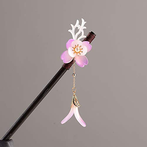 CHDHALTD Chinese Hair Stick Vintage Hair Pin Glass Beads Glazed Flower Hair Chopsticks Vintage Tassel Hairpin Hair Styling Hair Making Accessories for WomenE