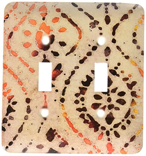 3dRose LLC lsp_100609_2 Geometric Tye Dye In Coffee Bean Brown N Orange Double Toggle Switch