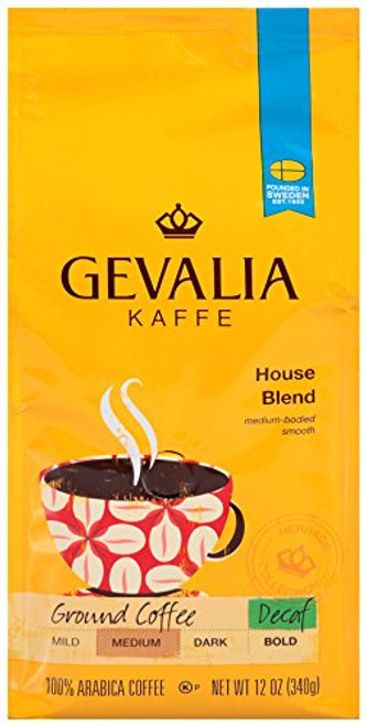 Gevalia Decaf Medium Roast Ground Coffee 12oz Bag Gevalia Decaf Medium Roast Ground Coffee 12oz Bag