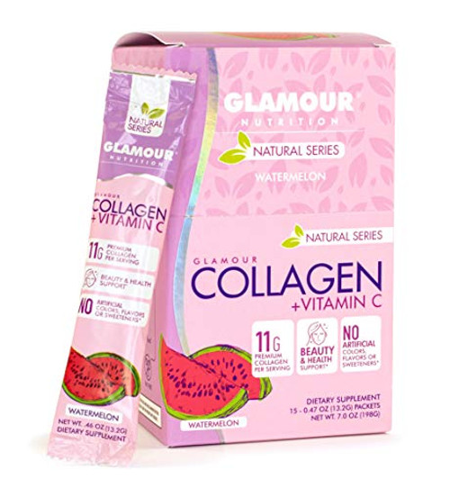 Collagen Peptides Powder Stick Pack Supplement Premium Grass-Fed Hydrolyzed Collagen Protein with Vitamin C Non GMO Dairy Free Gluten Free Watermelon Flavor 15 Packs Collagen Peptides Powder Stick Pack Supplement Premium Grass-Fed Hydrolyzed Collagen Protein with Vitamin C Non GMO Dairy Free Gluten Free Watermelon Flavor 15 Packs