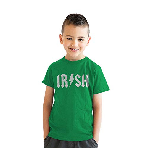 Kids Irish Rockstar Funny Saint Patricks Day Shamrock St Shenanigans T Shirt Green - S