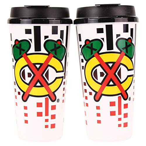 Whirley Drink Works NHL 32oz Digital Large Travel Tumbler Cups wLids 2-Pack Chicago Blackhawks Whirley Drink Works NHL 32oz Digital Large Travel Tumbler Cups wLids 2-Pack Chicago Blackhawks
