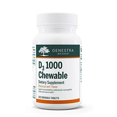Genestra Brands - D3 1000 Chewable - Vitamin D Supplement - 120 Chewable Tablets - Natural Blackcurrant Flavor Genestra Brands - D3 1000 Chewable - Vitamin D Supplement - 120 Chewable Tablets - Natural Blackcurrant Flavor