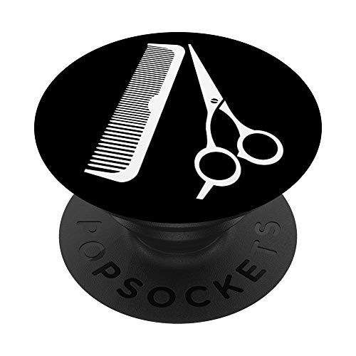 Hairdresser Barber Scissors N Comb PopSockets PopGrip Swappable Grip for Phones and Tablets Hairdresser Barber Scissors N Comb PopSockets PopGrip Swappable Grip for Phones and Tablets