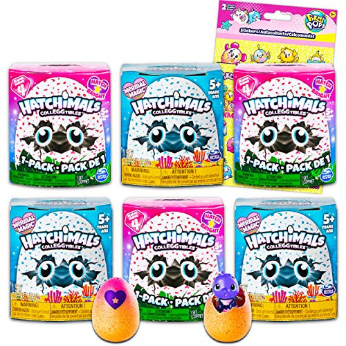 Hatchimals Blind Bag Mystery Pack Party Favors Bundle ~ 6 Pack Hatchimals Colleggtibles Figurines Toys for Girls with Stickers Hatchimals Party Supplies