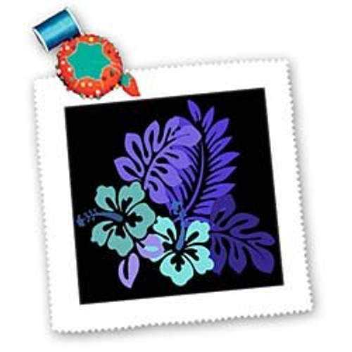 3dRose Florene Hawaiian Turquoise n Purple Floral on Black Square Quilt Sheet 10 by 10-Inch 3dRose Florene Hawaiian Turquoise n Purple Floral on Black Square Quilt Sheet 10 by 10-Inch
