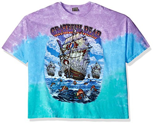 Liquid Blue Mens Big and Tall Grateful Dead Ship of Fools Short Sleeve T-Shirt Tie DyeMulti 6XL