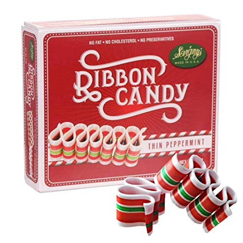 Sevignys Thin Peppermint Ribbon Candy Old-Fashioned Christmas Classic Candy - Red and Green - Made in U.S.A. 3oz 1