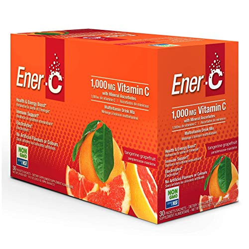 Ener-C - Natural Vitamin C 1000mg Immune Support Drink Mix Powder Packets with Electrolytes for Hydration Tangerine Grapefruit 30 Packets