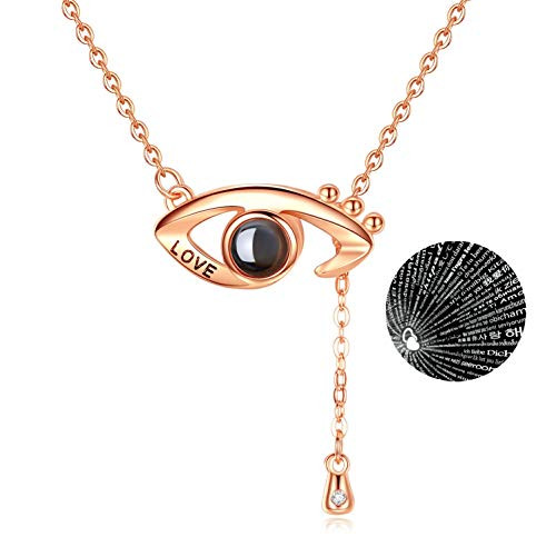 Meangel Love Heart Necklace Necklace for Women 100 Languages I Love You Memory Necklace Best Gift for Her