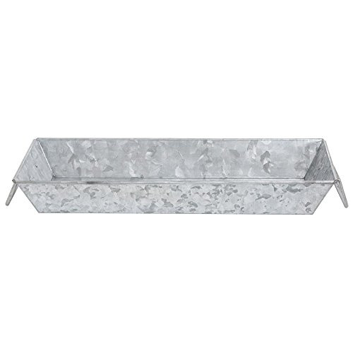 Galvanized Metal Serving Pan Rectangular - 15inchL x 6inchW x 2inchH