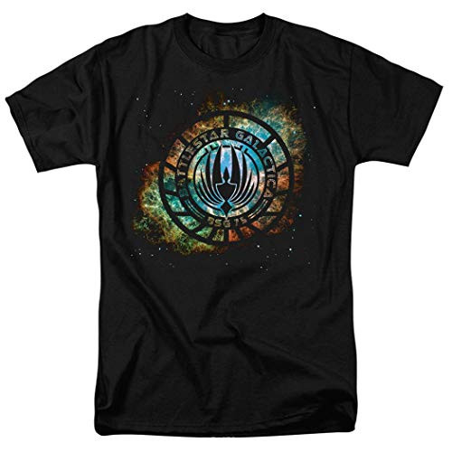 Popfunk Battlestar Galactica Logo Knock-Out T Shirt  and  Stickers Large Black