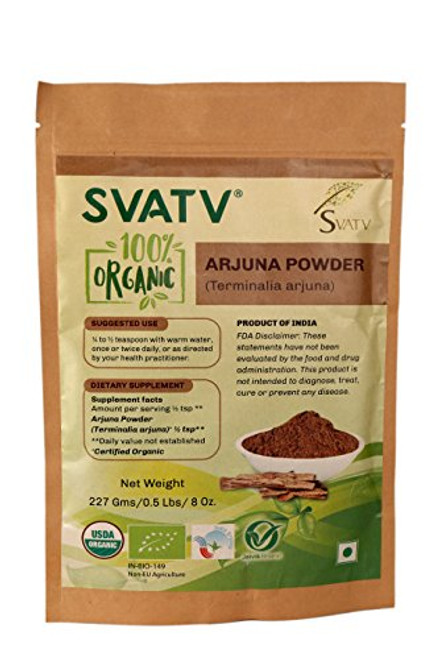 SVATV Organic Arjuna Bark Powder II Terminalia Arjuna II USDA Certified Organic II 227g 0.5lb 8oz SVATV Organic Arjuna Bark Powder II Terminalia Arjuna II USDA Certified Organic II 227g 0.5lb 8oz