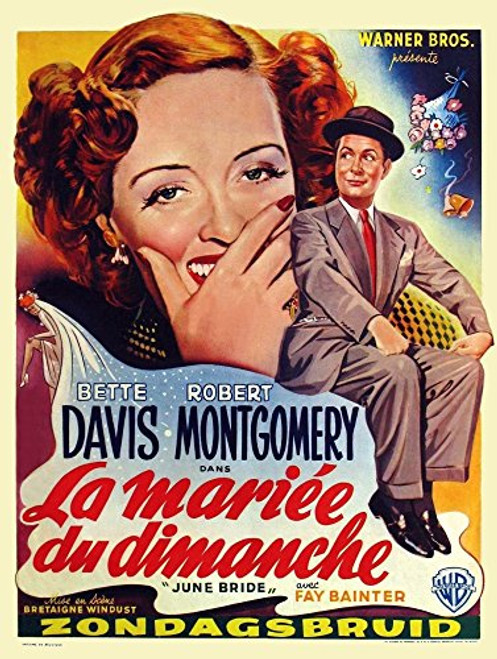 Posterazzi June Bride Aka La MarieE Du Dimanche L-R Bette Davis Robert Montgomery On Belgian Art 1948 Movie Masterprint Poster Print 11 x 17 Posterazzi June Bride Aka La MarieE Du Dimanche L-R Bette Davis Robert Montgomery On Belgian Art 1948 Movie Masterprint Poster Print 11 x 17