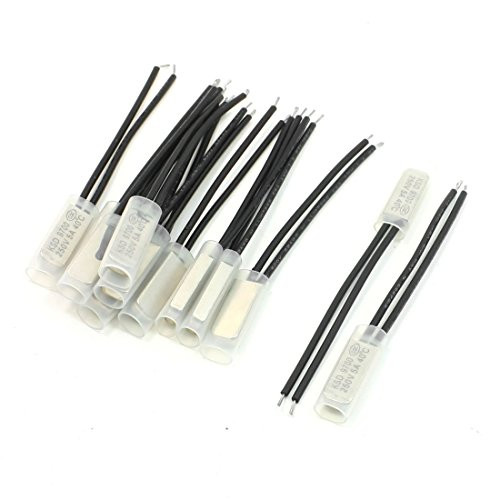 uxcell 12 Pcs 40C Bimetal Thermal Protector Temperature Control Switch NC 250V 5A