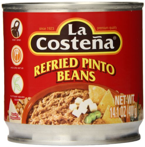 La Costena Refried Pinto Beans 14.1 Ounce Pack of 12