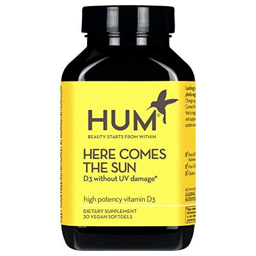HUM Here Comes The Sun - Immune System Support Supplement - High-Potency Vegan 2000 IU Vitamin D3 to Support Radiant Skin Mood and Bone Health 30 Softgels HUM Here Comes The Sun - Immune System Support Supplement - High-Potency Vegan 2000 IU Vitamin D3 to Support Radiant Skin Mood and Bone Health 30 Softgels
