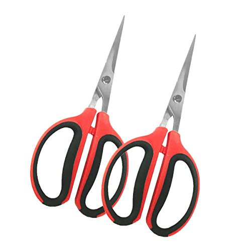 TopoGrow 2-Pack Bonsai 60mm Straight Trimming Pruning Micro Tip Pruning Shears Scissors Hydroponic Garden WRandom Color of Handles via Batches60mm 2-Pack