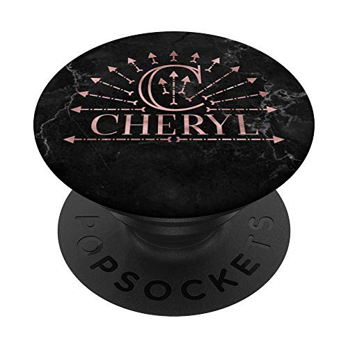 Letter C Cheryl Name Rose Pink Boho Arrows Initial Monogram PopSockets Grip and Stand for Phones and Tablets