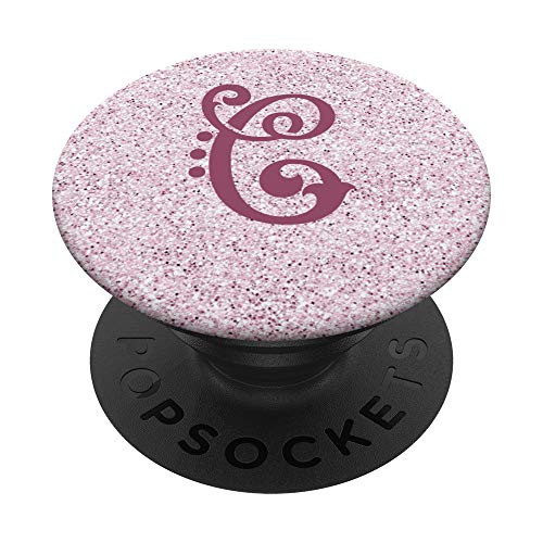 Letter C Initial Monogram Pretty Pink Personalized PopSockets Grip and Stand for Phones and Tablets