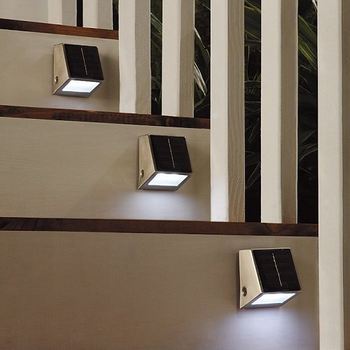 IndoorOutdoor Solar Powered Wedge Step Light IndoorOutdoor Solar Powered Wedge Step Light