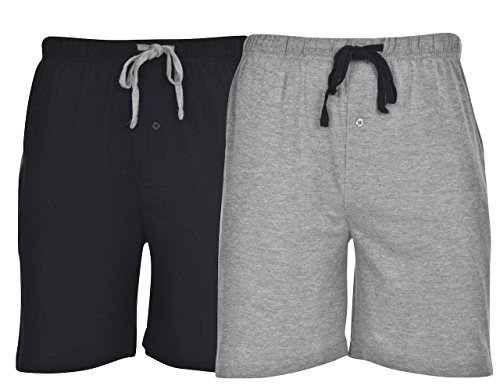 Hanes 01005-010052X Mens Jersey Lounge Drawstring Shorts With Logo WaistbandActive Grey HeatherBlack5X Big