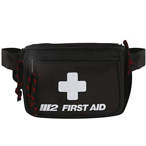 M2 Basics 150 Piece First Aid Kit wCompact Belt Bag Carabiner Emergency Blanket  Emergency Medical Supply  Full of Supplies for Home Office Outdoors Car Camping Travel