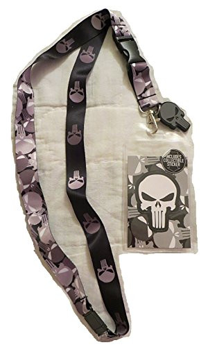 Marvel Punisher Keychain LANYARD wID Holder and Charm